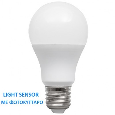Λάμπα LED 12W E27 230V Θερμό Φως Με Φωτοκύτταρο Ημέρας-Νύχτας 13-271200